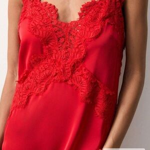 Chic Red Lace Maxi Dress